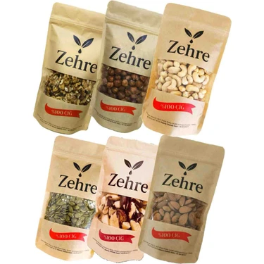 6'lı Avantaj Paketi 250 gr Çiğ Badem Içi + 250 gr Çiğ Fındık Içi + 250 gr Çiğ Kabak Çekirdeği Içi +