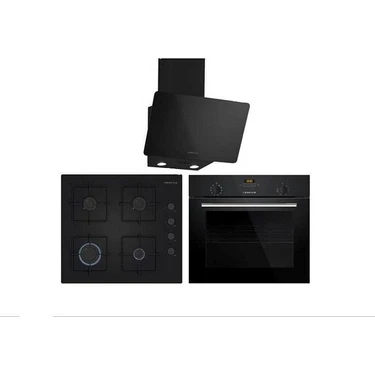 Profilo Elit Siyah Cam Ankastre Set Premıum Paket (FRMA234S + OE36K6P10D +