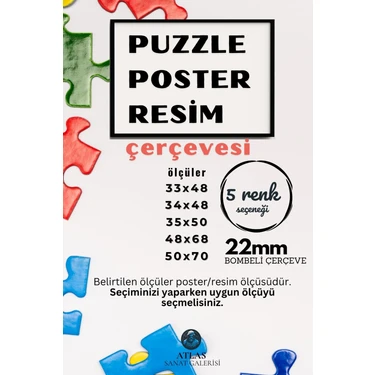Puzzle Çerçevesi - 48X68 cm 1000 Parça Renkli Siyah Fiyatı