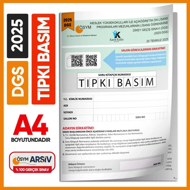 Karakutu Yayınları 2025 Dgs Sayısal-Sözel-Tm Tıpkı Basım Çıkmış Soru Ösym Kitapçığı Dijital Çözümlü