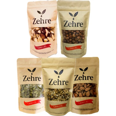 5'li Avantaj Paketi-2 250 gr Kabak Çekirdeği Içi + 250 gr Çiğ Badem Içi + 250 gr Çiğ Fındık Içi +