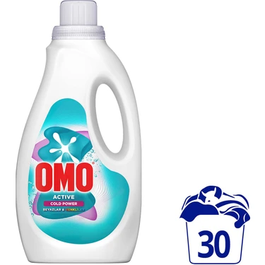Omo Active Cold Power Beyazlar ve Renkliler Için Sıvı Deterjan 1500