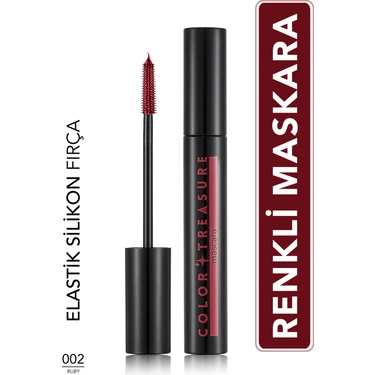 Color Treasure Hacim Veren & Yüksek Pigmentli Renkli Maskara (002 Ruby)