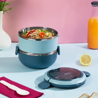 66732 Stainless Steel Vakumlu Lunch Box Iki Katlı Paslanmaz Fiyatı
