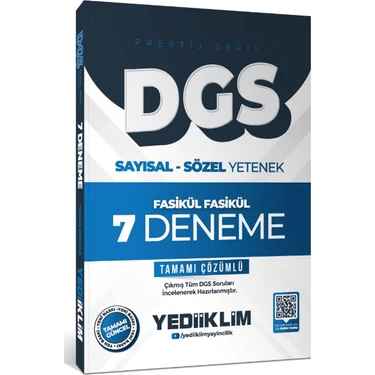2026 Dgs Prestij Serisi Sayısal Sözel Yetenek Tamamı Çözümlü Fasikül Fasikül 7