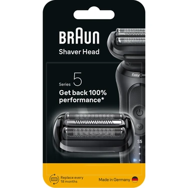 Braun 54B Tıraş Makinesi Yedek Başlığı Series 5 İçin Siyah Renk Kolay Temizlik ve Uzun