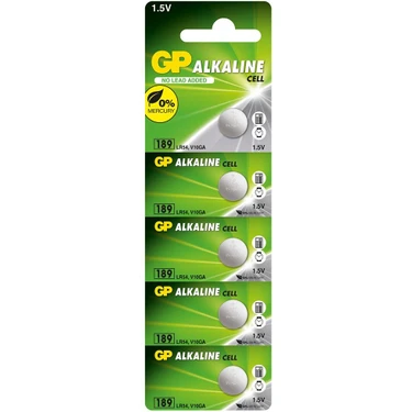 GP GP189-C5 LR54 AG10-LR1130 Alkalin Düğme Pil 5'li