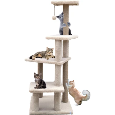 Katlı Büyük Boy Kedi Tırmalama Tahtası Jüt Ipli Welsoft Kumaşlı Oyun