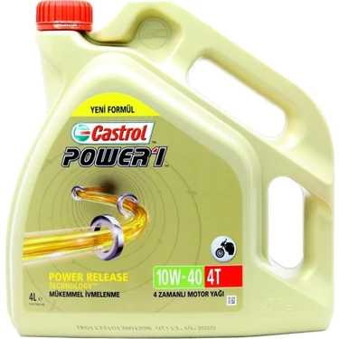 Castrol Power 1 4t 10w-40 4 Lt Motosiklet Yağı Mükemmel İvmelenme Özelliği ile Güçlü