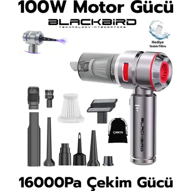 MK-5801 16000PA Kablosuz Araç Süpürgesi | 3 Kademeli Güç | Şarjlı El