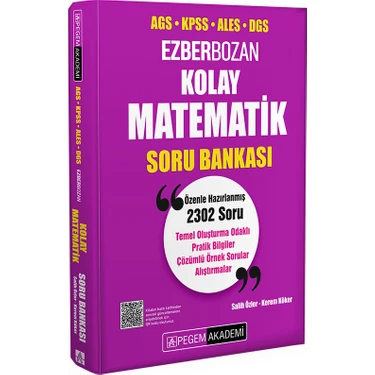 Pegem Akademi Yayıncılık AGS KPSS ALES DGS Kolay Matematik Soru