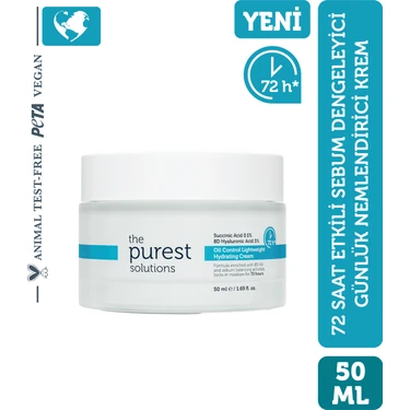 The Purest Solutions 72 Saat Etkili Sebum Dengeleyici Su Bazlı Günlük Nemlendirici
