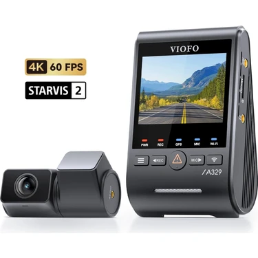 Viofo A329S 2 Kameralı Ön ve Arka 4K 60FPS+2K Wi-Fi 6 Hdr Sony Starvıs 2 Sensör Gps'li SSD Destekli