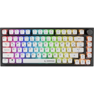 Rampage ZENITH PRO V2 Siyah Hot Swap 8000 Hz Gasket Manyetik RGB Rapid Trigger Gateron Switch Q