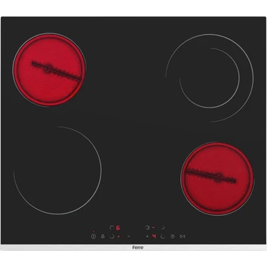 Ferre MS263 Siyah Vitroseramik Elektrikli Ocak 60 Cm, Çift Halkalı (Dual) Pişirme