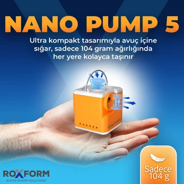 Roxform Nano Pump 5 Aydınlatmalı Taşınabilir Mini Hava