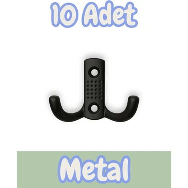 Noktalı Portmanto Vestiyer Duvar Dolap Elbise Askısı Siyah Metal Mobilya Kapı Askılığı Askılık (10