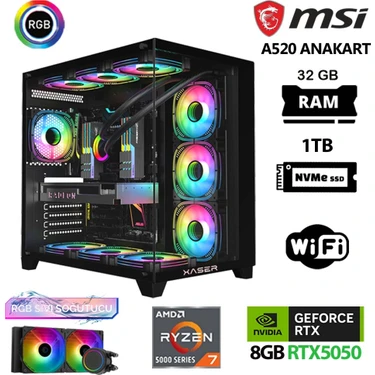 Xaser Delux X07 Ryzen 7 5700X 32GB Ram 1tb M.2 Nvme SSD 8gb Fiyatı
