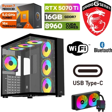 Şafak-Gaming Pc Ddr5 -Rtx 5070Tİ 16 GB – Ryzen 7 7800X3D – Fiyatı