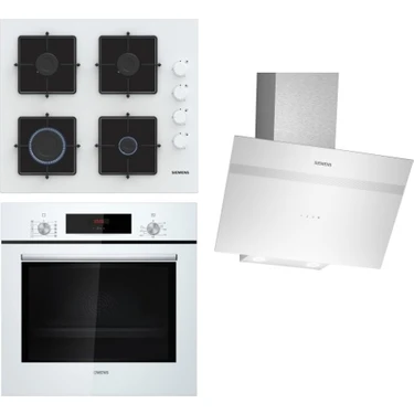 Siemens  Beyaz Ankastre Set HB012FBW1T Fırın EO6C2PP30O Ocak  LC64KPJ20T