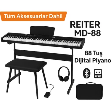 MD88  Pedallı Tuş Hassasiyetli Tabure Kulaklık Stand