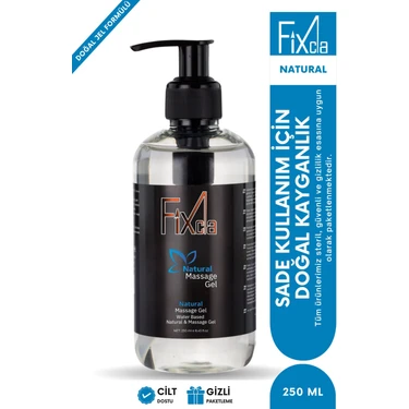Fixcla – Natural Masaj Jeli 250ML – Su Bazlı Cilt Dostu Kayganlaştırıcı Jel | Doğal Jel Formülü –