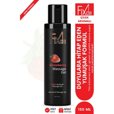 Fixcla 150 ml Çilek Aromalı Kayganlaştırıcı Jel Alkol İçermeyen Kadın Kullanımı