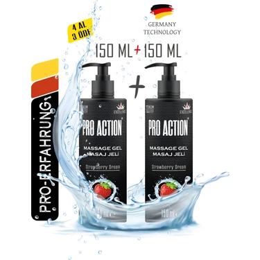 Pro Action Kayganlaştırıci Jel 2'li Strawberry 150ml x2 adet -Çilek Premium