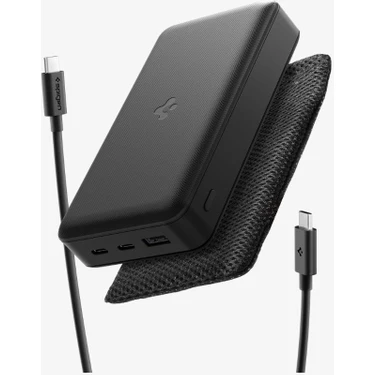 Spigen 30000 mAh 30W USB-C + USB-A Giriş / Çıkış Hızlı Şarj 3 Portlu Powerbank / 1 Metre Type-C