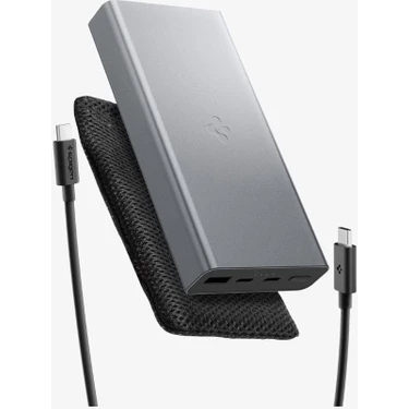 Spigen 20000 mAh Alüminyum Kasa 30W USB-C + USB-A Giriş / Çıkış Hızlı Şarj 3 Portlu Powerbank / 1