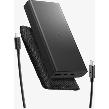 Spigen 20000 mAh Alüminyum Kasa 30W USB-C + USB-A Giriş / Çıkış Hızlı Şarj 3 Portlu Powerbank / 1