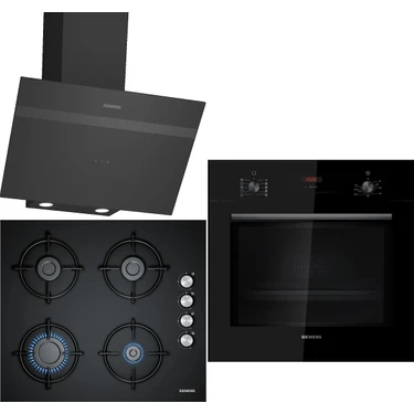 Siemens Siyah 3 Lü Ankastre Set 187 ( HB012FBB1T - EO6C6PB11O - LC64KPJ60T