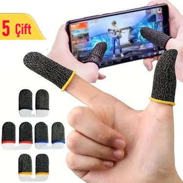Oyun Eldiveni Fiber Oyuncu Eldiveni Parmak Ucu Parmaklık Pubg (5 Çift (10
