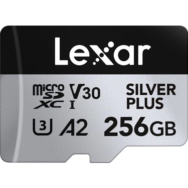 Lexar Silver Plus Micro Sd Kart 256 Gb, 205 Mb/s'ye Kadar Okuma Hızı, 150 Mb/s Yazma Hızı, Sd