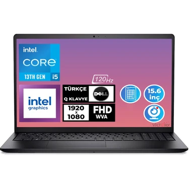 Dell Vostro 3530 I5-1334U 16GB 512GB SSD 15.6 Fhd 120Hz Ubuntu Taşınabilir Bilgisayar