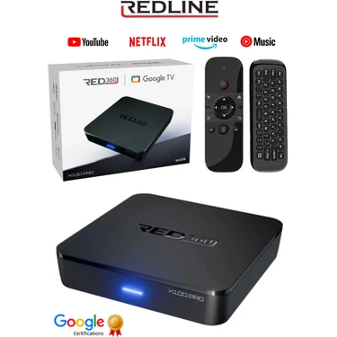 Redline RED360 X100 Pro Android Tv Box + M8 Air Mouse | 16GB Hafıza | Google Tv Destekli 4K