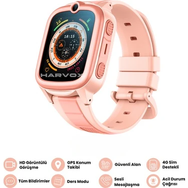 Harvox Hx Kids 4g Pro Sim Kartlı Harvox Akıllı Çocuk Saati Gps Konum Takibi Arama Konuşma 4g