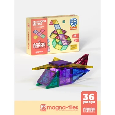 Go Toys Go Magna-Tiles 36 Parça Manyetik Yapı Blokları Original - Mıknatıslı Eğitici
