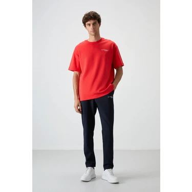 Air Jones Fiesta - Lacivert Pamuklu Kalın Yumuşak Dokulu Oversize Fit Nakışlı Erkek Eşofman Takım -
