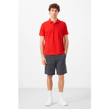 Tommy Life Gri Standart Fit Dokuma Hafif Esnek Chino Erkek Şort -