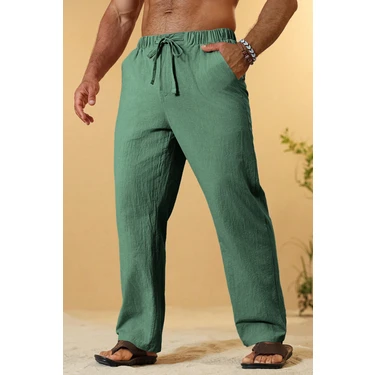 Ghassy Co. Erkek  Cotton Muslin Keten Karışım Rahat Ultra Hafif Ev Içi/dışı Keten