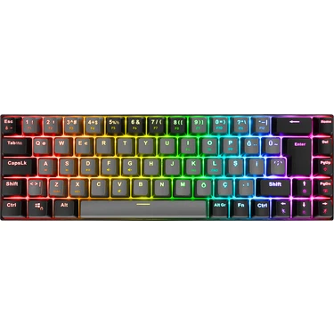 Emachines EAK68 Plus Kablosuz Bluetooth + 2.4ghz Mekanik Klavye Rgb Red 68 Tuşlu Oyuncu Klavyesi