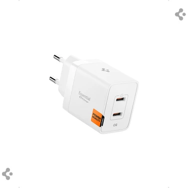 Spigen 47W USB-C 2 Port Mini Hızlı Şarj Aleti PPS 2.0 Desteği / Isı Düşürücü GaN Pro Destekli Akım