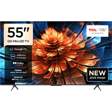 TCL 55Q6C 55" 139 Ekran Uydu Alıcılı 4K Ultra HD MiniLED Google