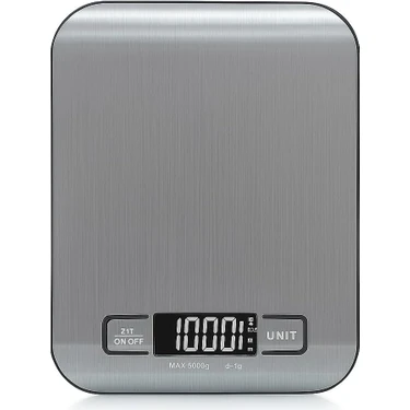 Dijital Mutfak Terazisi - 5000 G / 1 G Hassasiyetli Paslanmaz Çelik Tartı, LCD Ekranlı, Akıllı
