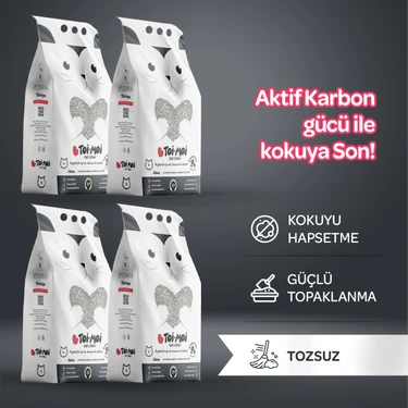 Toi Moi 4lü Avantaj Paketi -Aktif Karbonlu Kedi Kumu 4x5