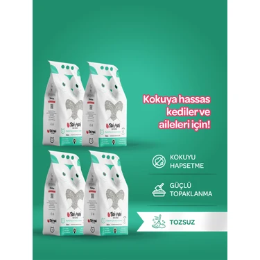 Toi Moi Kedi Kumu 4'lü Avantaj Paketi 20 Kg Kokuya Hassas Topaklanan Tozsuz