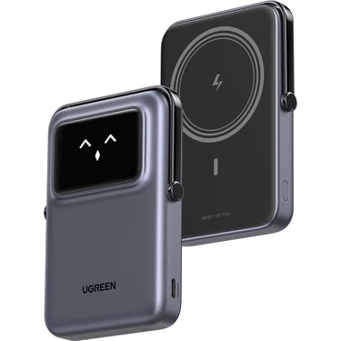 Ugreen Uno Magsafe Wireless 10.000 mAh 20W Hızlı Şarj Mini Powerbank, Siyah -