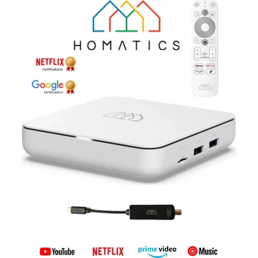 Homatics Box R 4K Lisanslı 2gb Ddr Ram 32GB Emmc Flash 4K Media Player + Type-C Dvbs2 Tuner