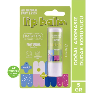 Babyton Doğal Dudak Koruyucu Aromasız 5